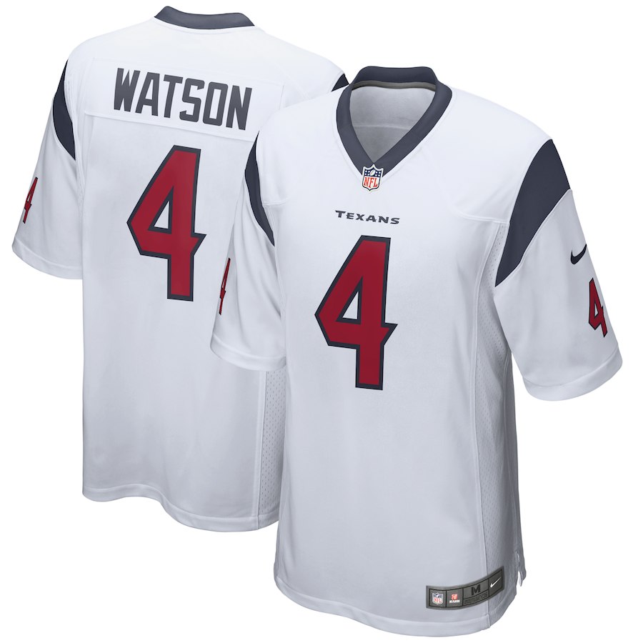 Youth Houston Texans #4 Deshaun Watson White Game Nike NFL Jersey